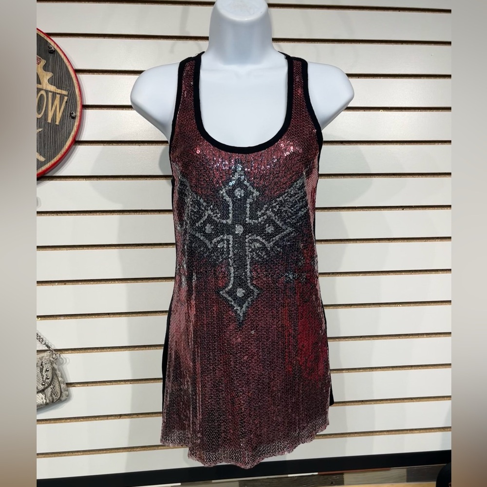 Vocal Apparel sequined tank size small - Picture 2 of 7